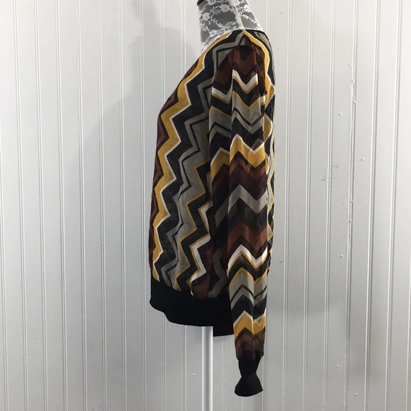 Missoni‎ Target Black Yellow Chevron Print Long Sleeve Top - Picture 4 of 11